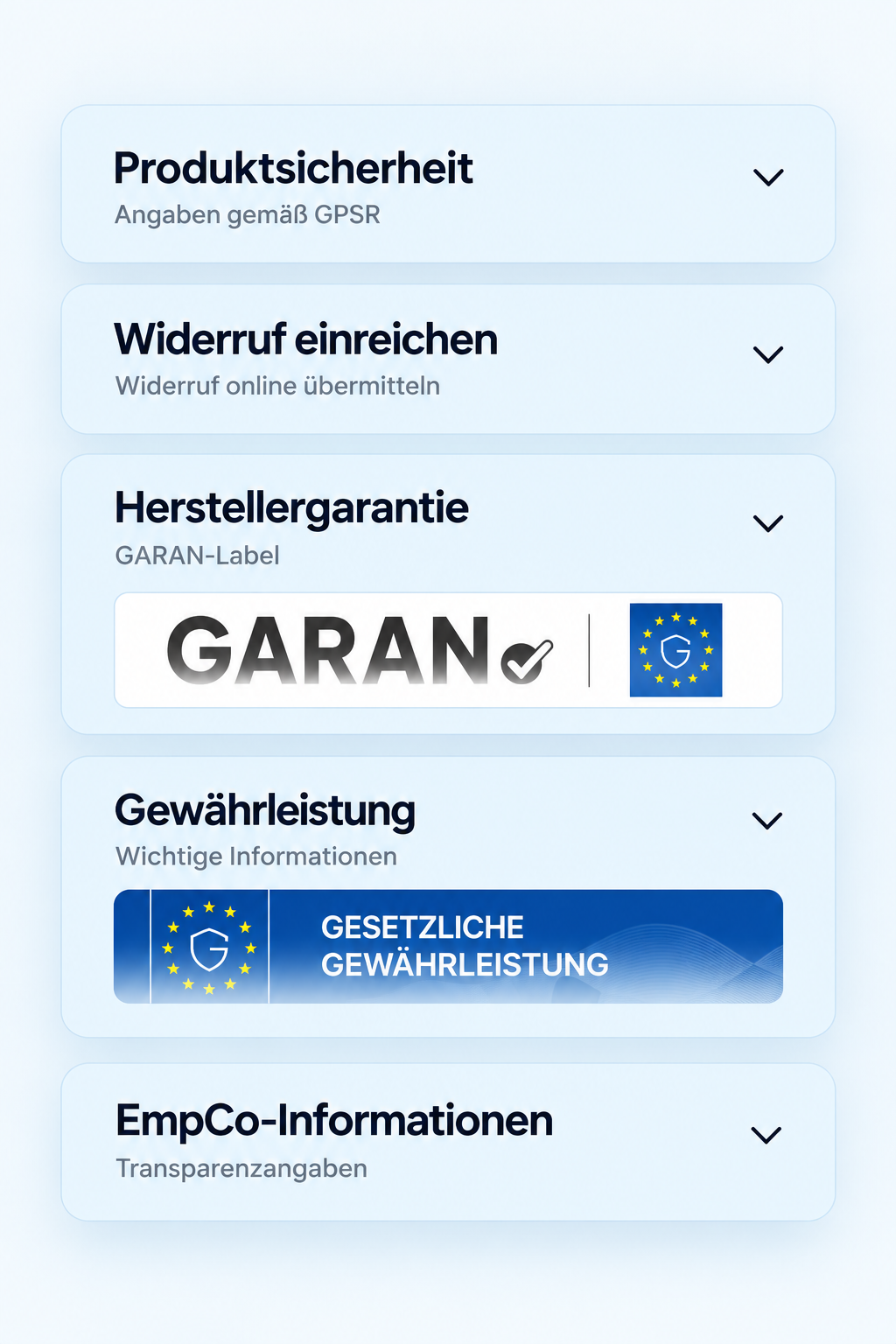 NEU: Shopfiy Blocks zur Erfüllung von EU-Vorgaben - 5 Module wählbar